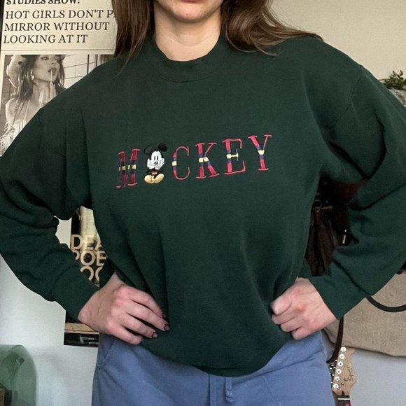 VINTAGE mickey mouse embroidered sweatshirt - Picture 1 of 5